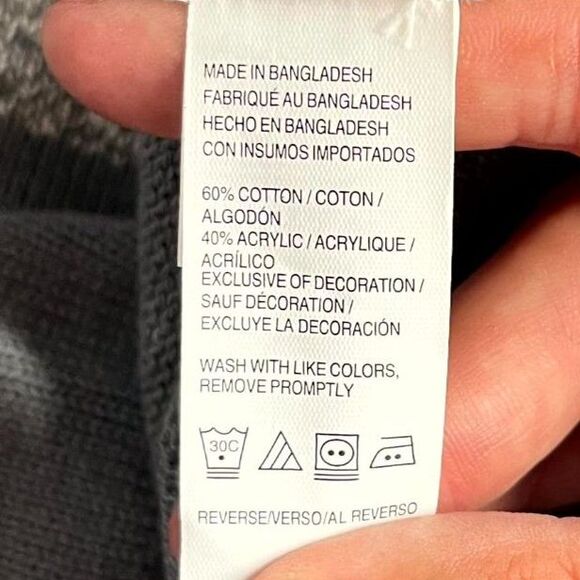 IZOD Woods Cove Chest Stripe Sweater Crew Neck Med Gray Heather Mens Size S NEW - Picture 8 of 10